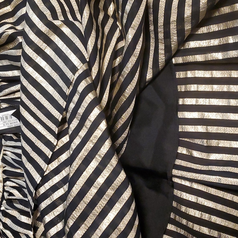Nwt Pinko black and gold metallic stripe skirt sz  36 - Picture 7 of 9